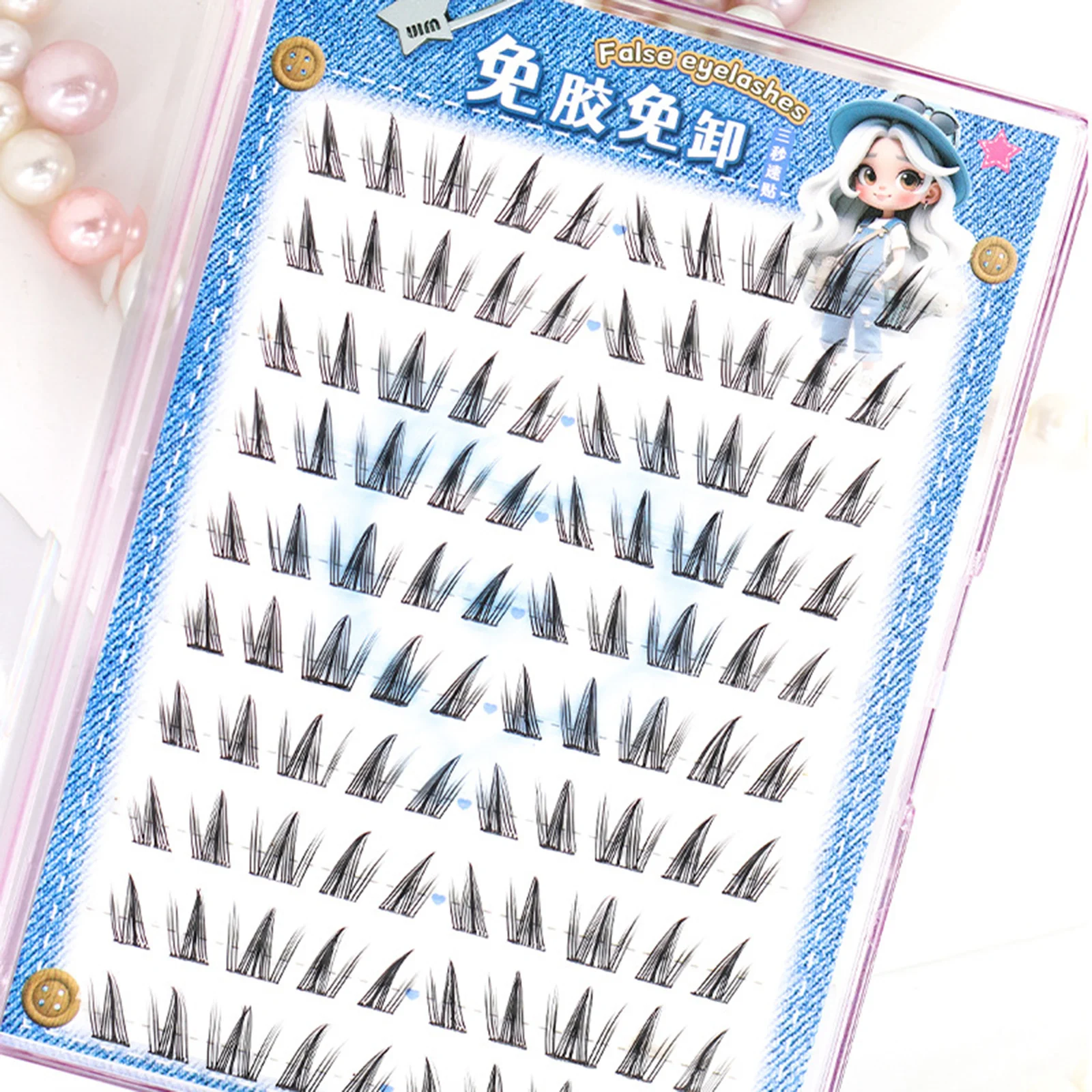 DIY Cluster False Eyelashes extenstions Butterfly Style 3D Volume thick individual Natural Look Trio Set For Daily Party Makeup