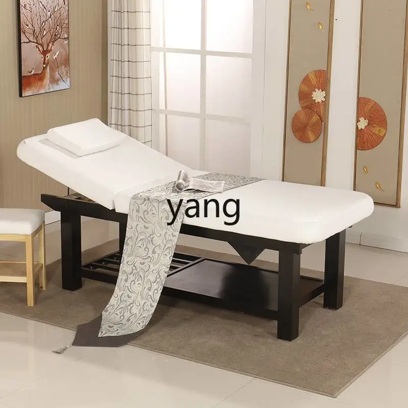 LMMSolid Wood Facial Bed Beauty Salon Special Folding Massage Massage Bed Household with Chest Hole