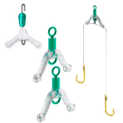 10pcs Anti-tangle Flat Fishing Line Bifurcation Space Bean Eight Type Contactor Device Fishing Accessory Tying Tool Double Hook