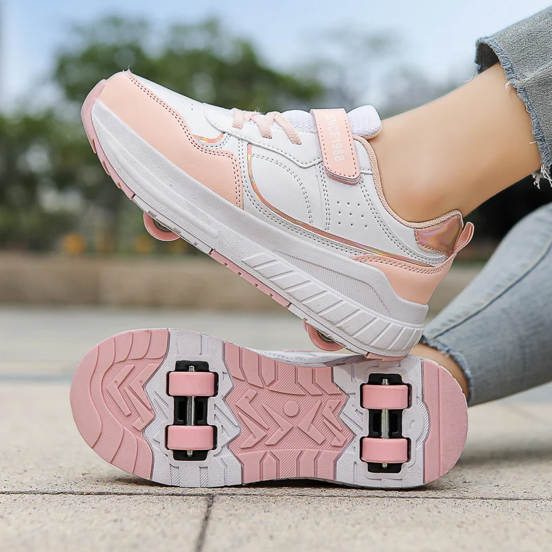 

New 2025 Girls' Winter Heelys: Wear-Resistant Invisible 4-Wheel Auto-Retractable Sports Roller Shoes