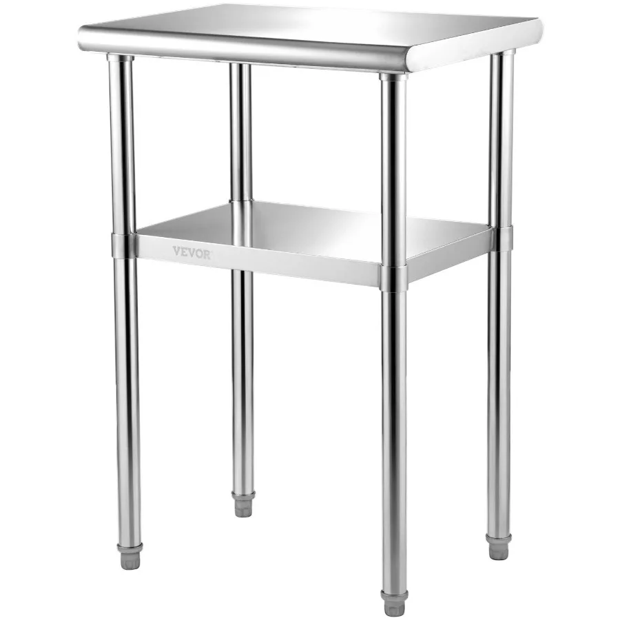 

Stainless Steel Prep Table 24 x 18 x 36 Inch 600lbs Load Capacity Heavy Duty Metal Worktable with Adjustable Undershelf Feet C