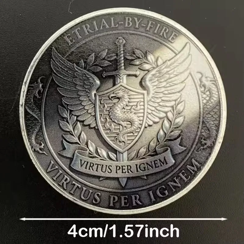 European style Fire Dragon Mythical Design Western dragon europe souvenir coin trial by fire collection gift for hom lovers