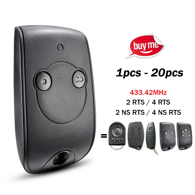 

New Somfy Keytis NS 2 RTS 1841026 Garage Remote Control 433.42MHz 2 buttons Somfy Keytis Keygo NS 4 RTS Gate Remote Control