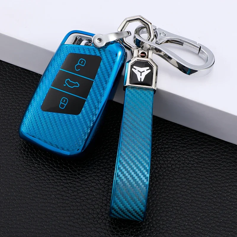 For VW Volkswagen Passat B8 Magotan Golf For Skoda Kodiaq Superb A7 Car Smart Key Case Cover Bag Fob Shell Protector