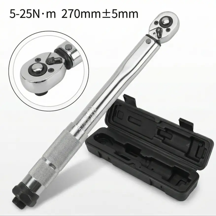 AliExpress Hi-Spec 5-25N.m Torque Wrench 1/4 Inch Square Drive HighPrecision Adjustable Spanner Torque Wrench Professional Bicycle Hand Tool