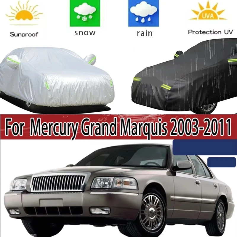 

For Mercury Grand Marquis 2003-2011 Full Car Covers Outdoor Sun Anti UV Rain Snow Dust Protection Oxford Cloth Accessories