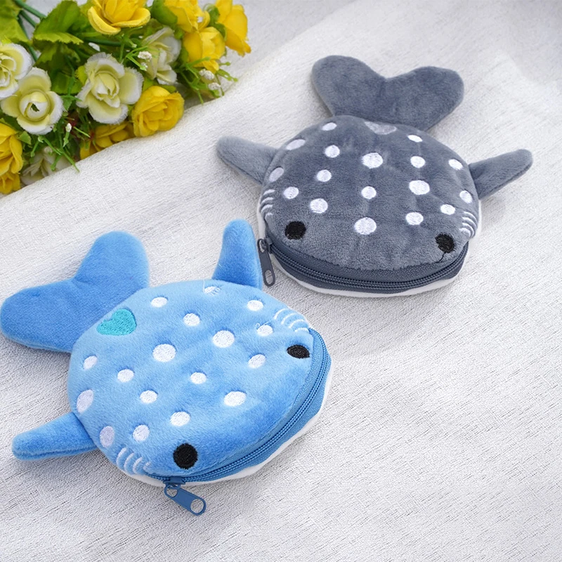 

Cute Cartoon Whale Shark Coin Purse Kawaii Wallet Portable Plush Coin Bag Key Earphone Coin Organizer Pouch Zipper Bag Kids Gift