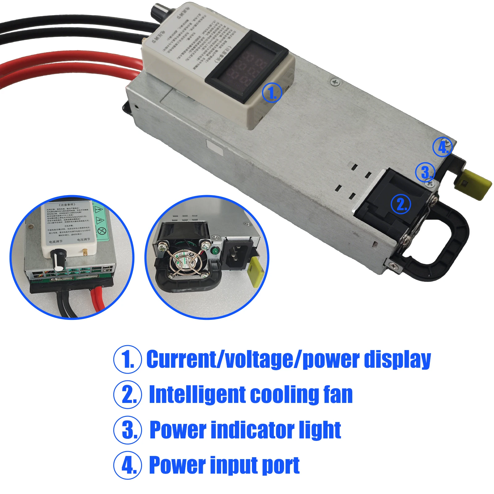 3-15V 100A 12V Autobatterie-Ladegerät 60A85A Einstellbar Unterstützt LiFePO4 14,6V Lithium 12,6V mit Schnellladungsanzeige – Detail 6