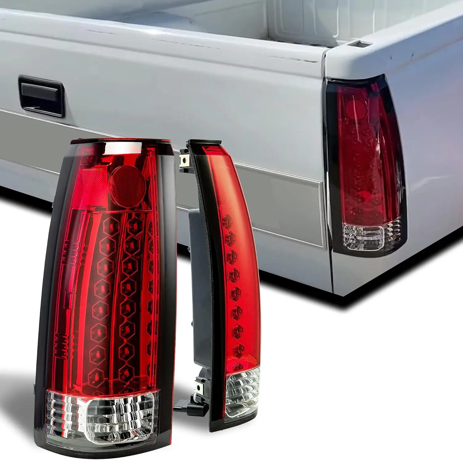 LED Tail Lights Compatible with 1988-2000 Chevy Silverado GMC Suburban Tahoe Sierra C/K 1500 2500 3500 Brake Lamps