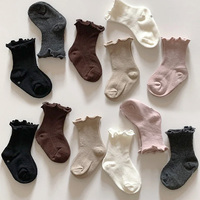 Newborn Cute Ruffle Lace Cuff Socks Infant Baby Girls Ankle Socks Spring Autumn Children Kids Soft Warm Ribbed Cotton Floor Sock