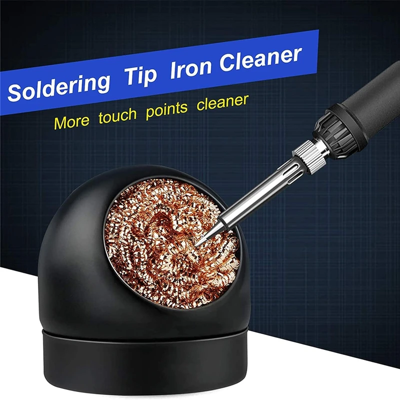 New Cleaning Ball Desoldering Soldering Iron Mesh Filter Cleaning Nozzle Tip Copper Wire Cleaner Ball Metal Dross Box Clean Ball