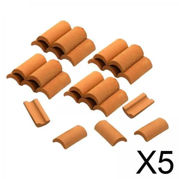 Piastrelle per tetto in miniatura Set di modelli di simulazione di argilla rossa per scenari di case da giardino fatato e kit di arte sensoriale Costruzione fai-da-te