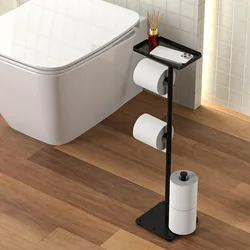 Bathroom Toilet Paper Holder Standing Toilet Paper Dispenser Stainless Steel Tissue Rolls Rack Bathroom Toilet Tissue Storage