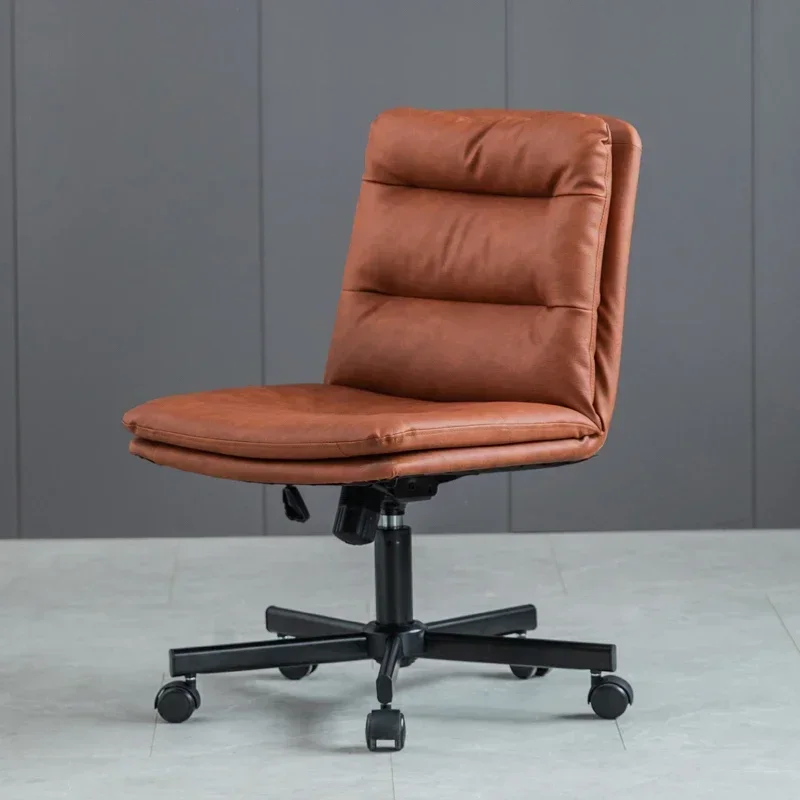 Nyaman Kursi Kantor mewah santai elastis kulit peregangan bingkai logam kaki kamar tidur Organizer furnitur Silla