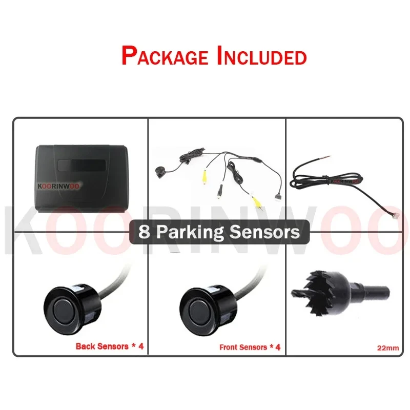 Car Parking Sensor Kit 22mm Front And Back Radar Blind Spot Detection AHD/CVBS Smart Video System Automotive Parktronics Devices
