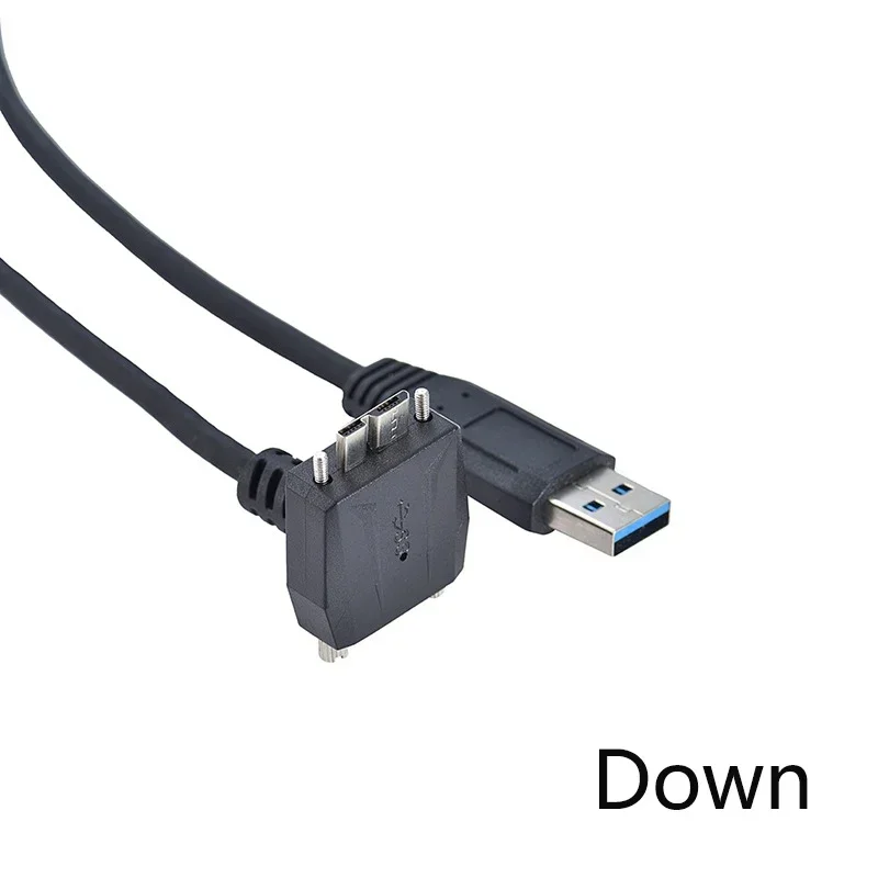 30CM USB 3.0 To USB3.0 Micro/B Up Down Left Right Angled 90 Degree Screw Mount Data Cable for Point Grey Chameleon Camera