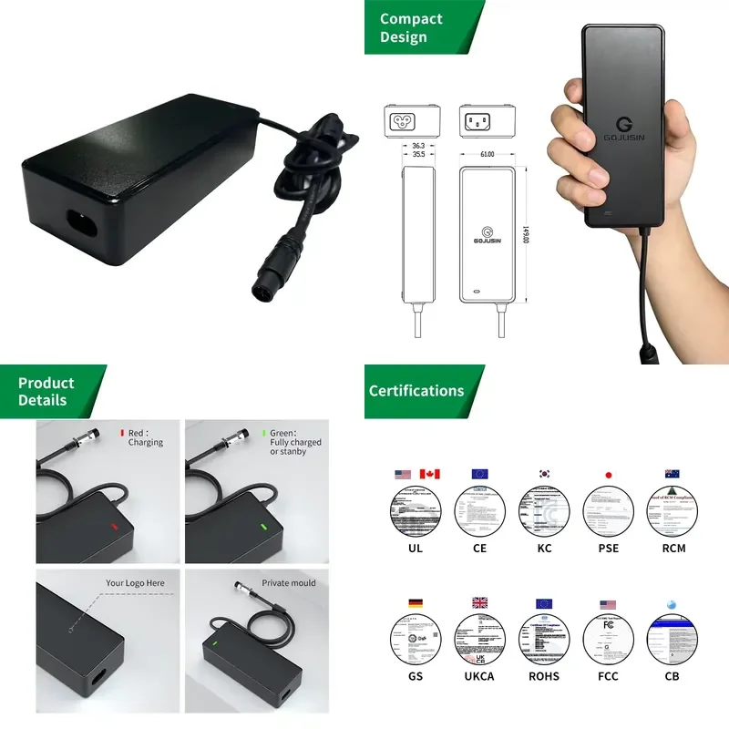 High Quality 58.8V 2A Electric Battery Charger for 52V Battery E-bike with ST3 Connector