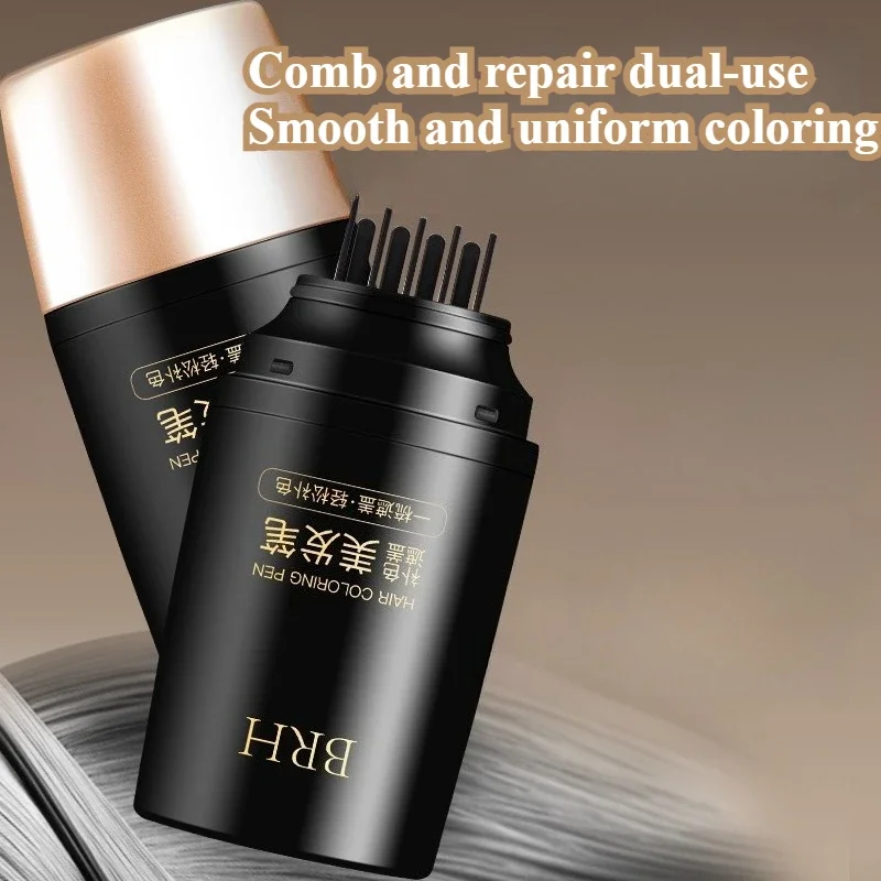 

1pc Waterproof Hairdressing Wand Temporary Covering of White Hair Dyeing Stick Disposable Portable Comb Gray Hair Covering Tools