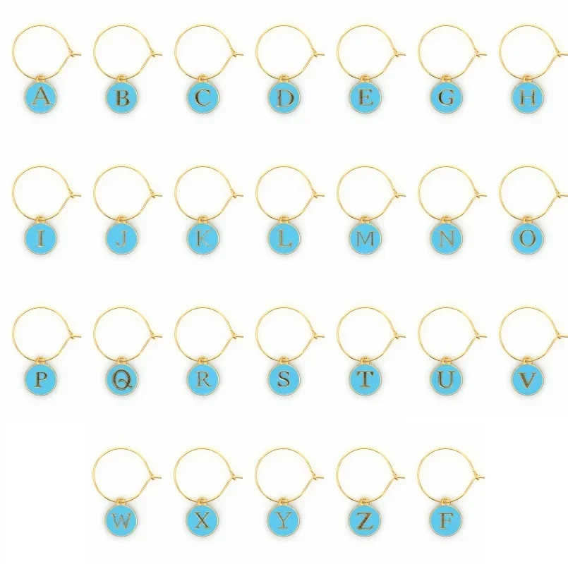 26 English Alphabet Letters Wine Glass Charms Delicate Useful Durable Wine Cup Tags Markers Decorations For House Party