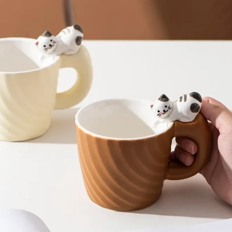 Ceramic Cartoon Cat Cute Cup Juice Coffee Milk Office Afternoon Tea Cup Restaurant Household Kitchen Tableware Water Cup Gift 5