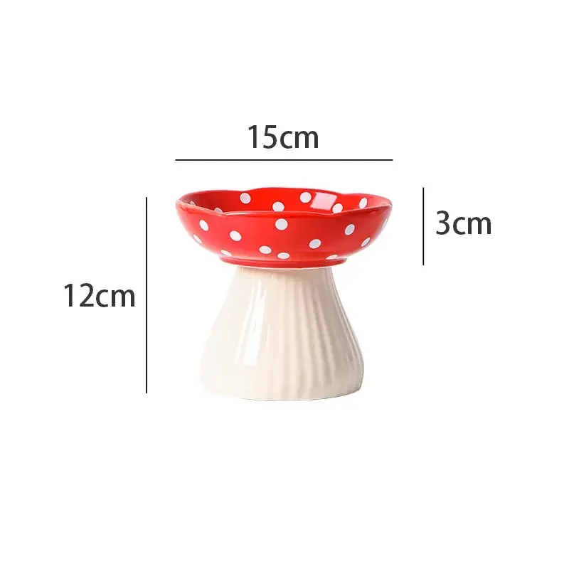 

Mushroom Bowl Cartoon Feeder Puppy Pet High Cute Small for Ceramic Accessories Spine Cervical Foot Dog Protection Cat