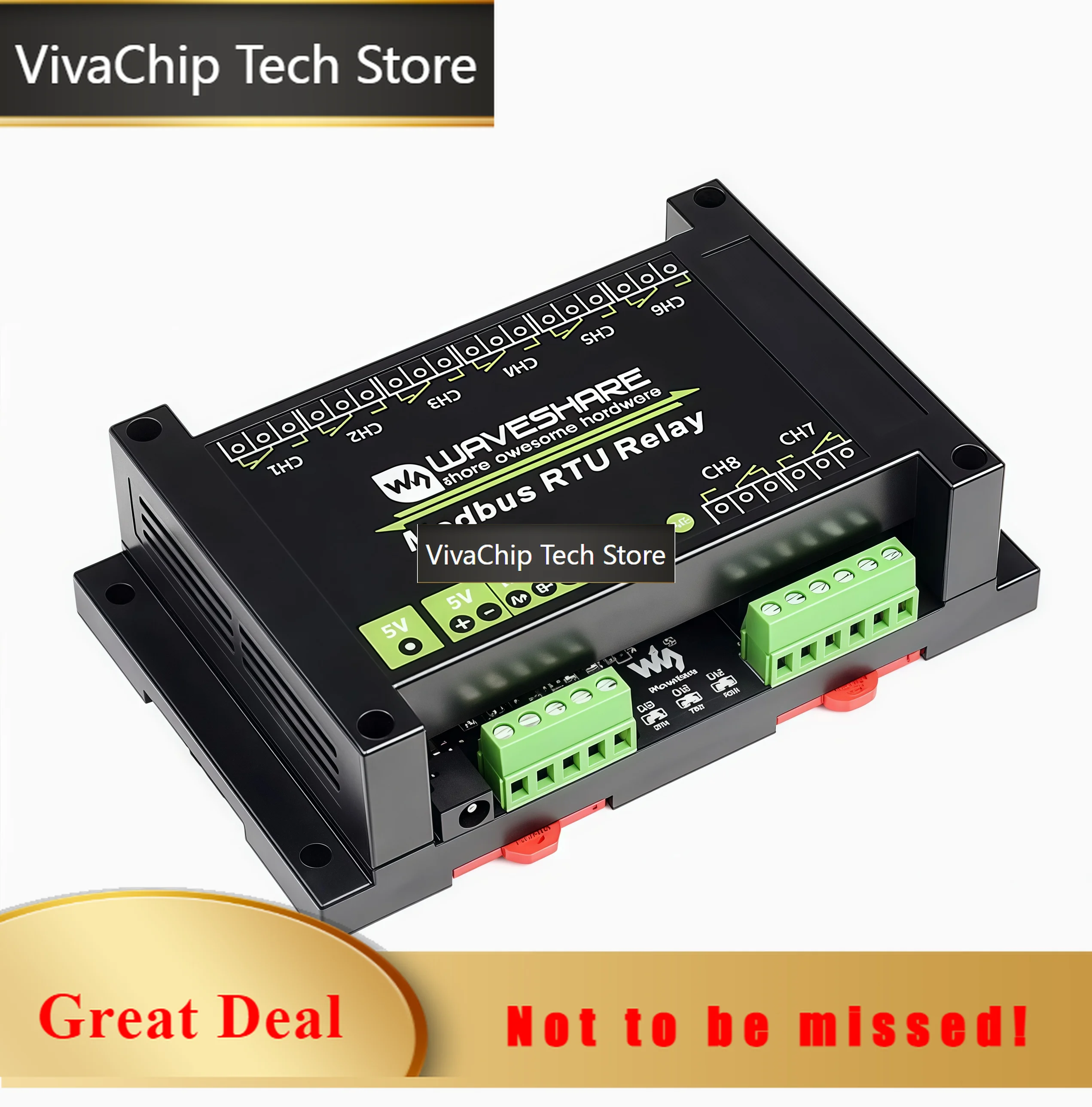 VivaCTWaveshare Industrial Modbus RTU Relay Module With 8/16/32-channel RS485 Interface And Isolation