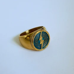 2023 Anime Cartoon Superhero Flash Ring Lightening Metal Jewelry 316L Stainless Steel Boys Girls Birthday Gift