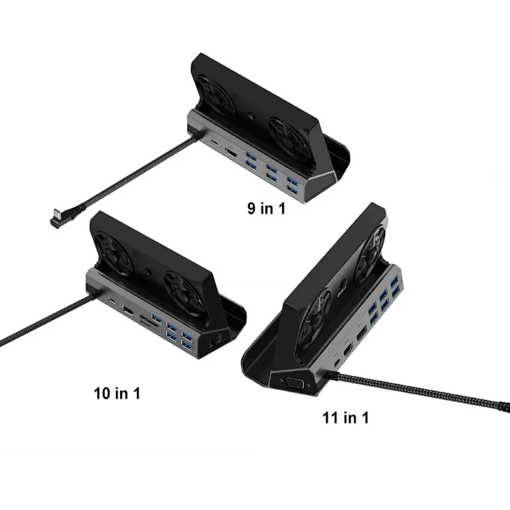 محور وحدة التحكم في قفص الاتهام لـ ROG Ally HDMI-متوافق مع USB C محطة إرساء 60 هرتز حامل قاعدة تثبيت جيجابت إيثرنت 1000 ميجابت في الثانية PD 100 وات محور قاعدة توصيل