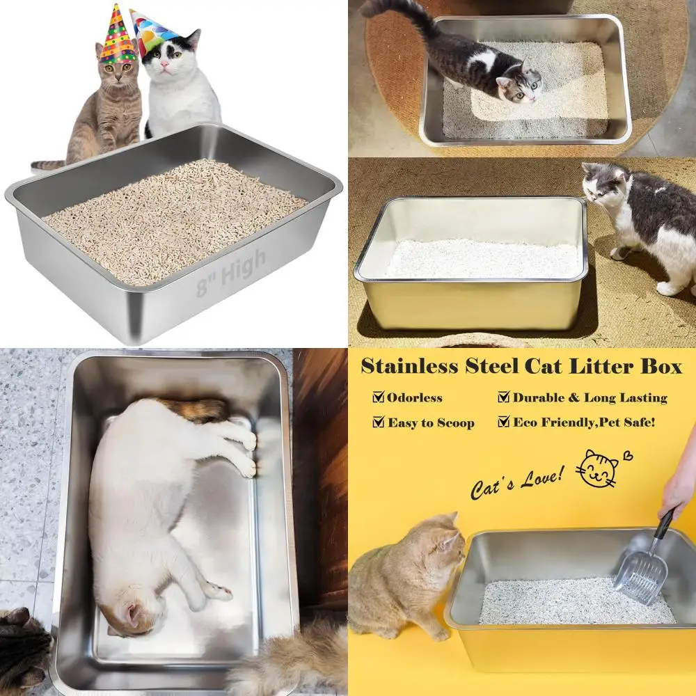 

Очень большой металлический лоток для кошек и кроликов, без запаха, с антипригарным покрытием, легко чистится (24Д x 16Ш x 8В)