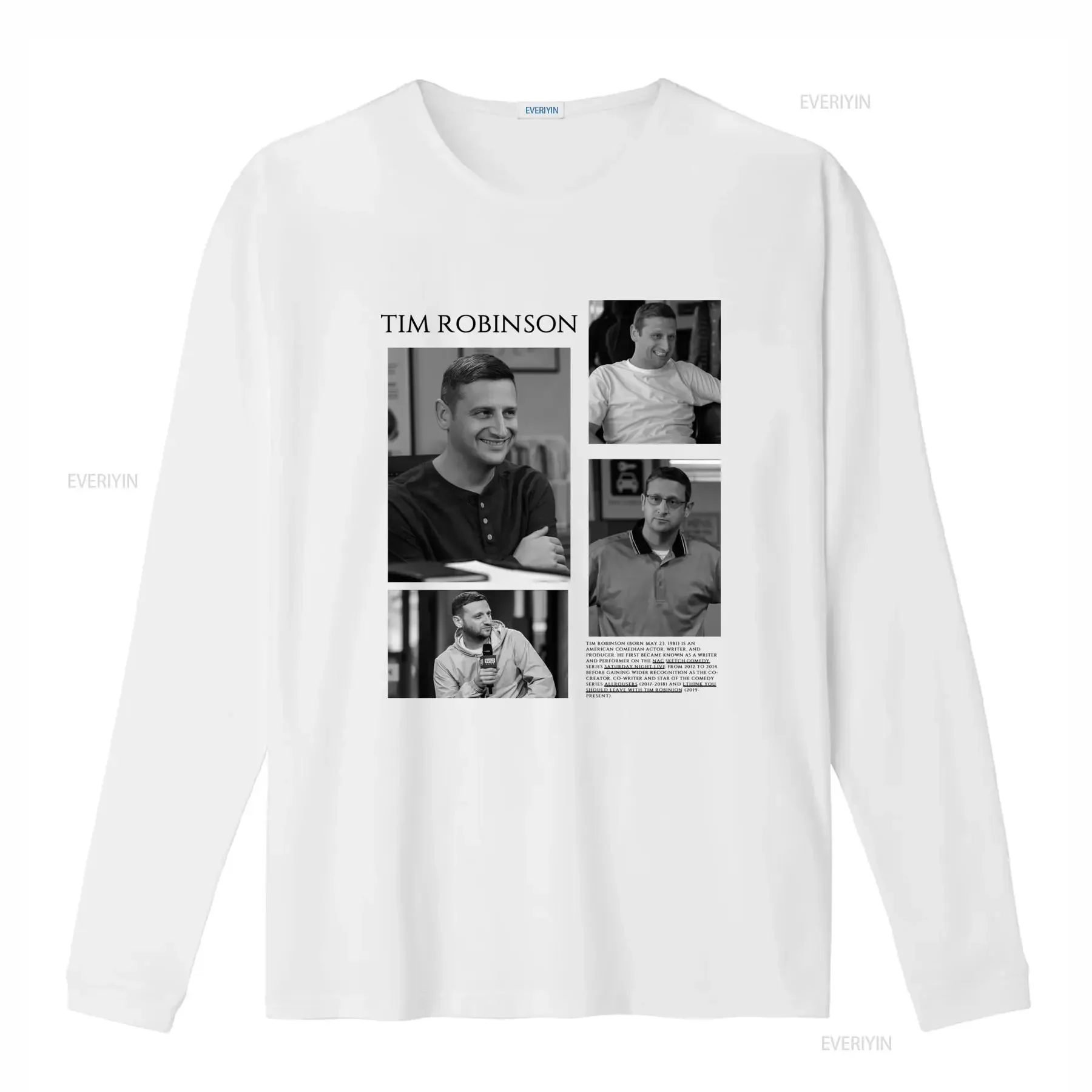 Retro Black White Funny TV Show Meme Collage Portrait Print Casual T Shirt vintage Washed designer clothes streetwear Stretched