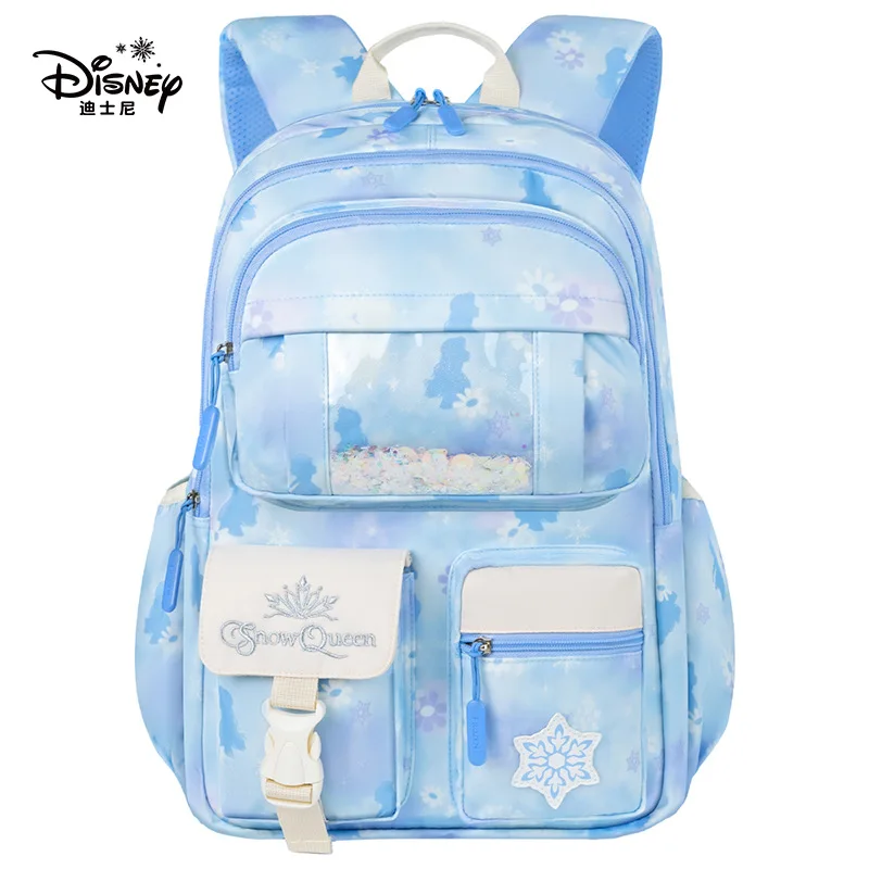 Disney New Girl Leisure School Bag Grade 3-6 Middle High Student Shoulder Orthopedic Backpack Large Capacity Light Mochilas