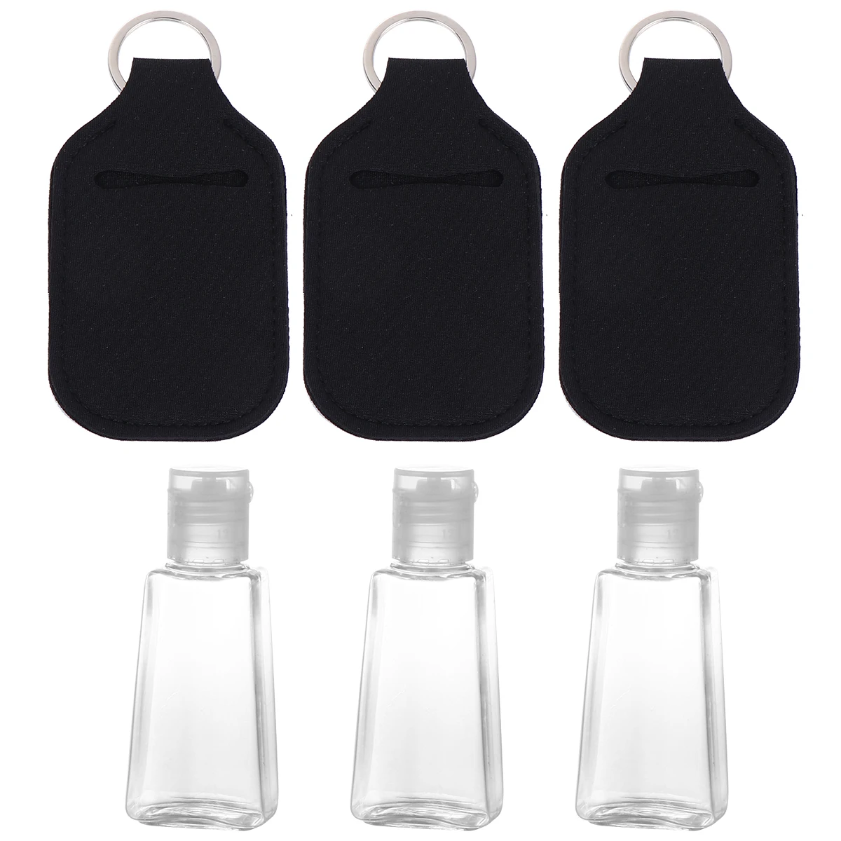 6 szt. Pokrowców na butelki perfum, przenośne, neoprenowe, w stylu breloczka, wielokrotnego użytku, lekkie, ochronne pojemniki do przechowywania kosmetyków.