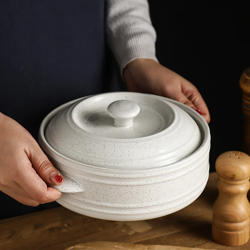 Ceramic Casserole Stew Pot Cooking Gas Earthenware Soup Pots Ceramic Rice Noodle Saucepan Resistant Bibimbap Pot Household