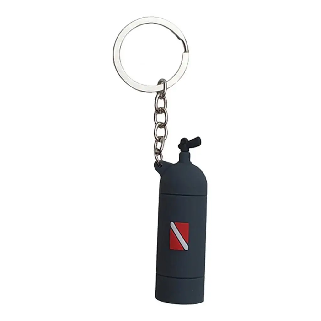 Dive Tank Key Chain Mini Pendant PVC Gift for Diving Accessories Enthusiasts Bag Key Organizer