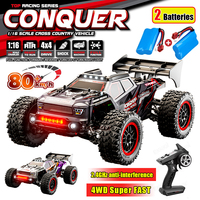 Wltoys SG316 MAX/PRO 2 Batterie 1:16 4WD Brushless/Brushed RC Drift Car 40-80KM/H Off-Road Truck with LED Metal Chassis for Boys