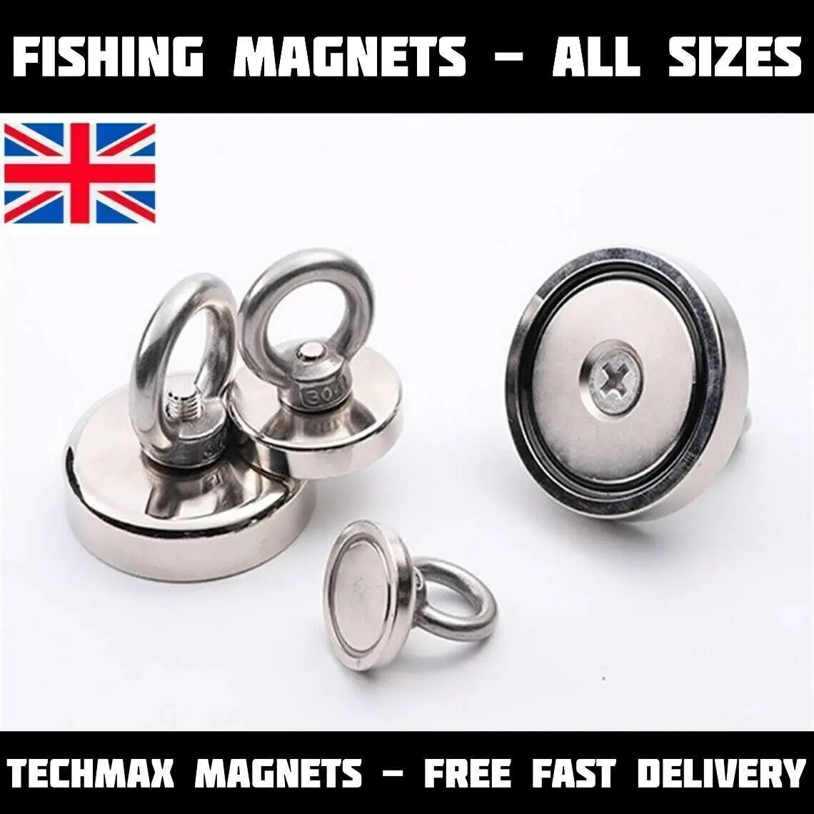 Neodymium Fishing Recovery Magnets Very Strong Pull Force 6KG Up To 330KG UK