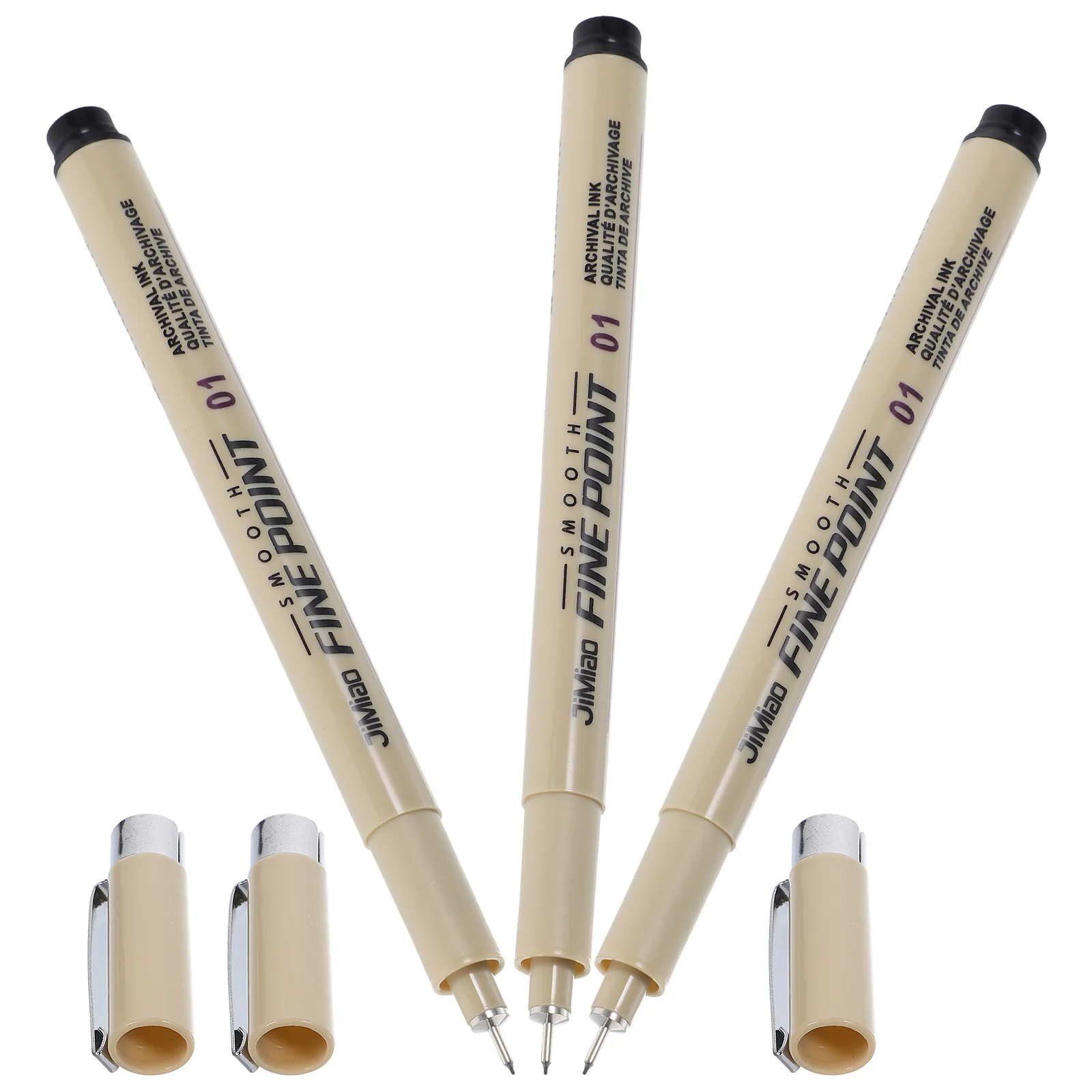 

3pcs Pens Premium Plastic Drawing Tools for Artist Student Quick Dry Waterbased Ink Marker Supplies