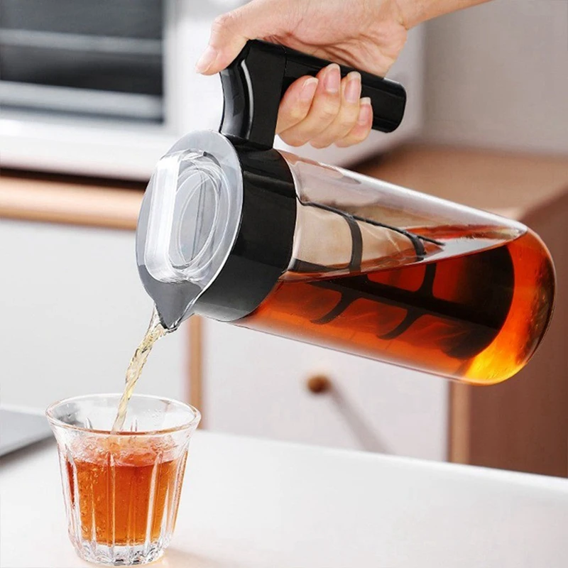 Cold Brew Coffee Maker, Glass Iced Coffee Maker And Tea Infuser With Leak-Proof Pitcher With Mesh Filter