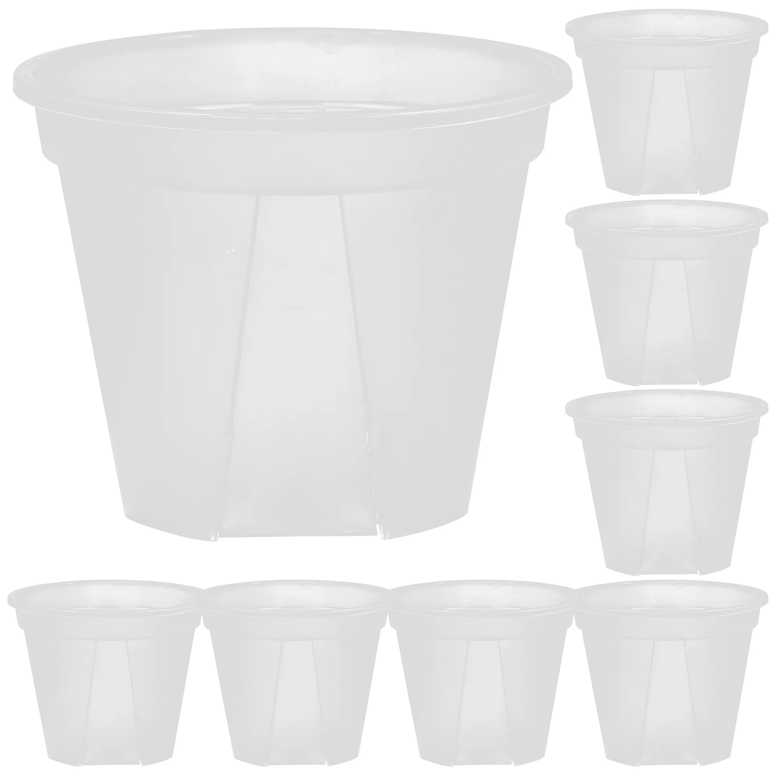 

10 Pcs Transparent Flower Pot Plastic Plant Pots House Plants Clear for Orchid Flowers Cactus Outdoor Decorate Nursery