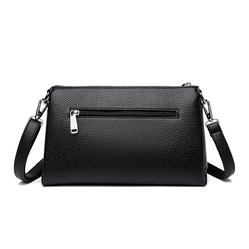 حقائب كتف نسائية صغيرة ذات لون سادة على الموضة الجديدة، حقيبة هاتف محفظة ترفيهية فاخرة، للاستخدام اليومي متعدد الأقسام #5