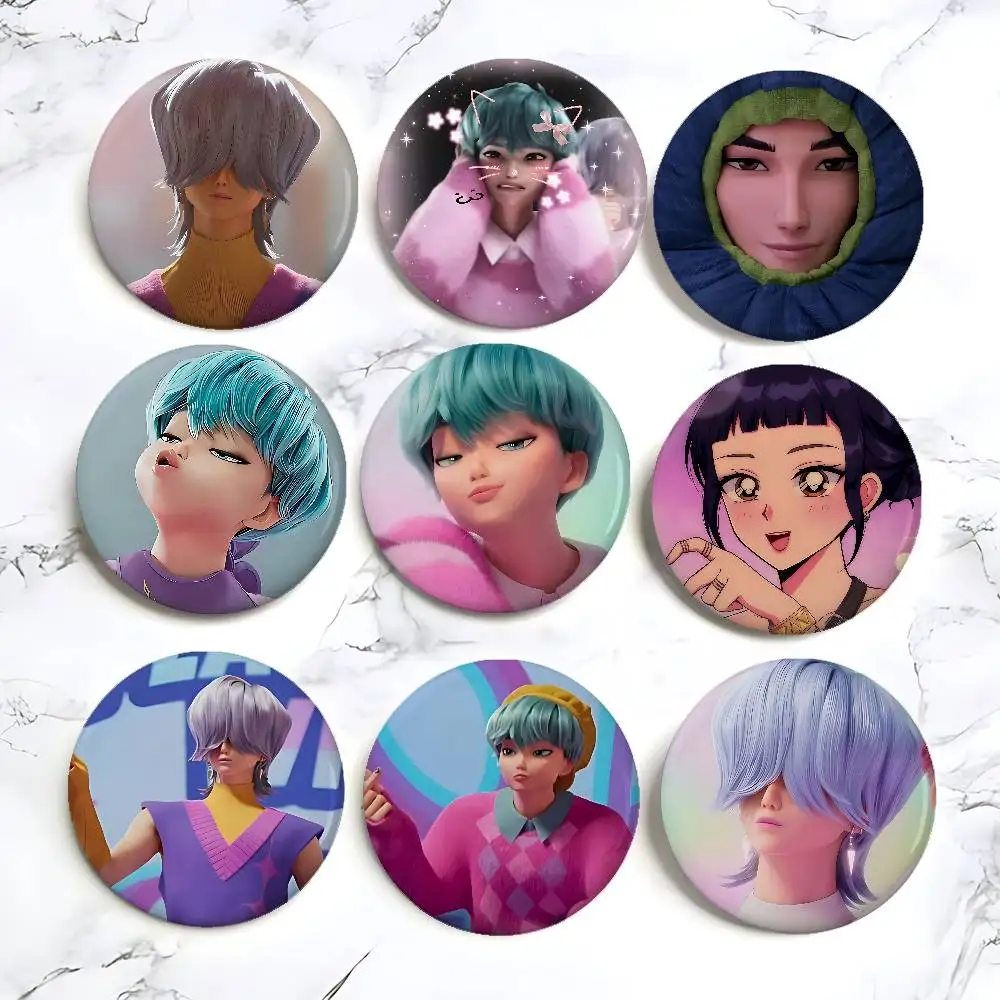 Saja Boys Kpop Movie Demon Hunters Badges Tinplate Soft Button Pin Brooch Metal Badge Custom Jewelry Accessories Hat Bag Lapel