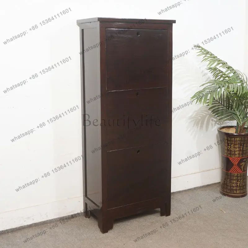 

Simple solid wood bedroom crevice chest cabinet living room wall storage side cabinet