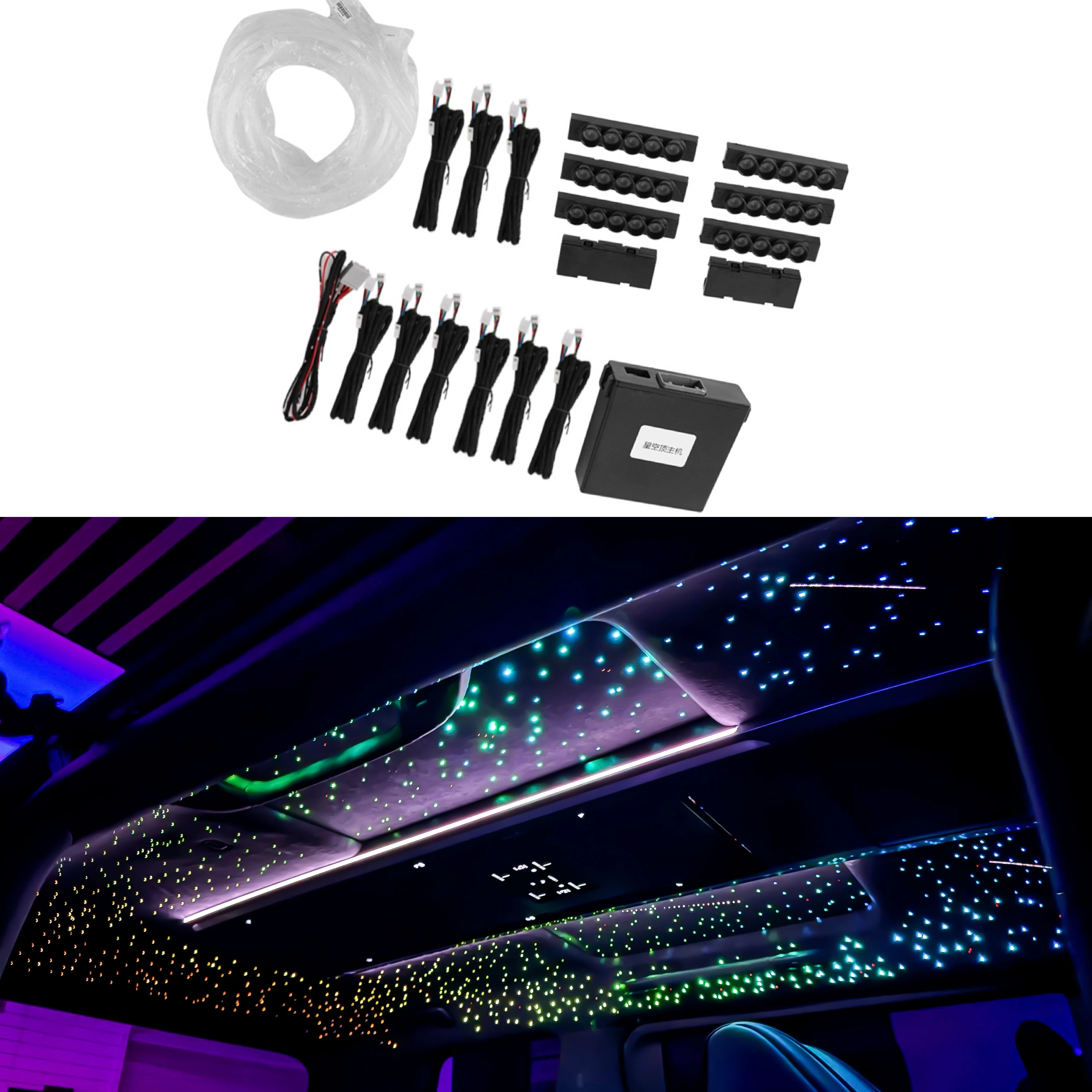 

AA AutoDesign Pattern Car Panoramic Starry Sky Sunroof Light Music Rhythm Follow Interior Ceiling Decoration Sunroof Light Acces