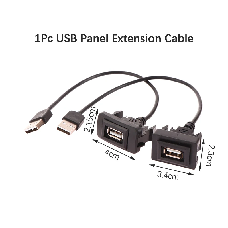 Car Dashboard Flush Mount USB Panel Extension Cable Adapter Socket For Vigo RAV4 Vios Levin