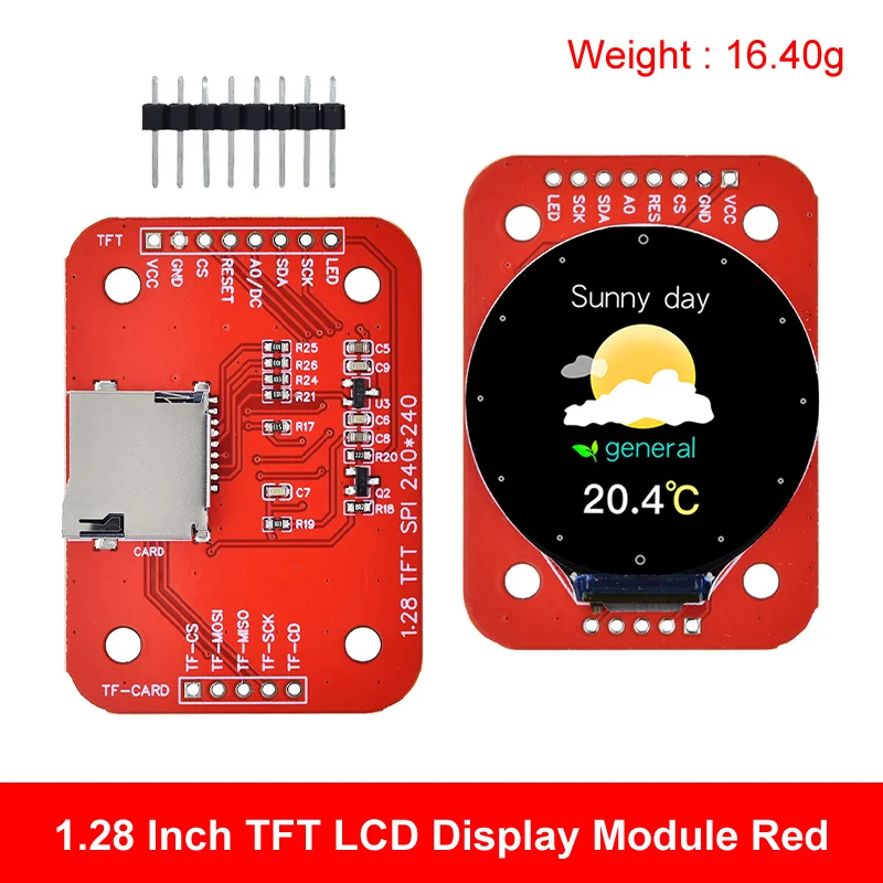 DIYTZT Display 1,28 inch TFT LCD-displaymodule Ronde RGB 240 * 240 GC9A01 Driver 4-draads SPI-interface 240x240 PCB voor Arduino