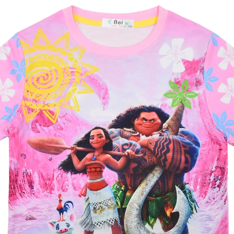ملابس نوم جديدة للفتيات من Moana لعام 2025 ملابس نوم للأطفال الصغار بيجامات أطفال وسراويل علوية طقم ملابس منزلية ho wat158