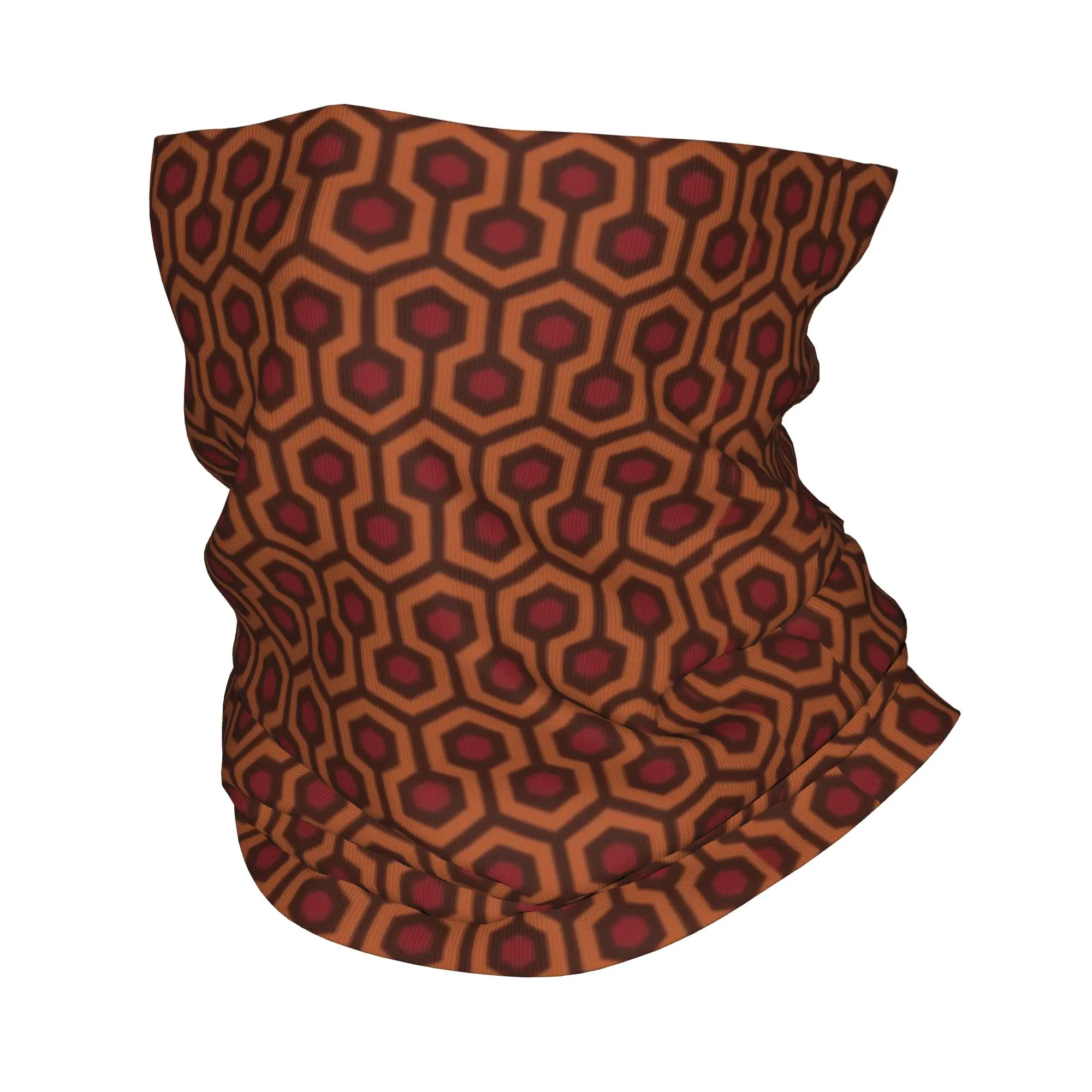 Redrum Shining Overlook Hotel Carpet Neck Gaiter UV Face Shield Winter Mid Century Modern Geometric Bandana Scarf for Ski