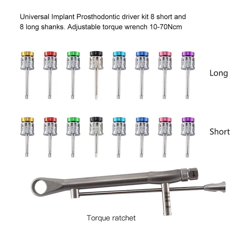 Dental Universal Implant Torque Wrench Screwdriver Prosthetic Kit Ratchet Drivers Dentistry Implant Repair Tools 10-70NCM