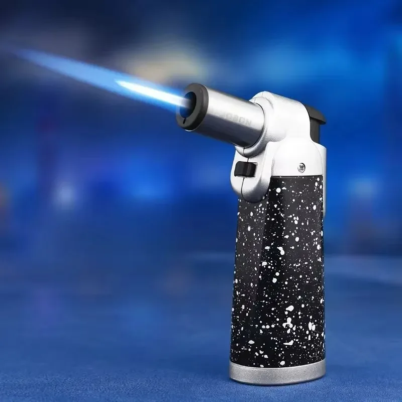 

JOBON Butane Lighter Portable Small with Elbow Straight Strong Blue Flame Transparent Air Chamber Outdoor Tool Accessory