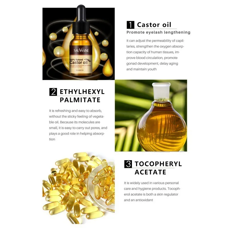 Sobrancelhas e cílios crescimento óleo de rícino essência suavização sobrancelhas e cílios cuidados com o cabelo hidratante suave raiz do cabelo 10ml